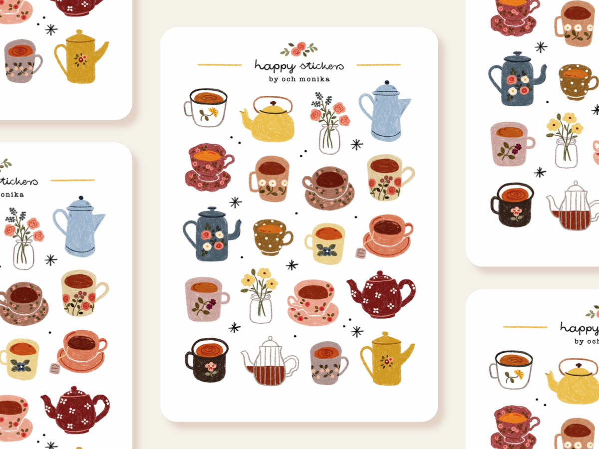 Och Monika Little Teacups - Sticker Sheet