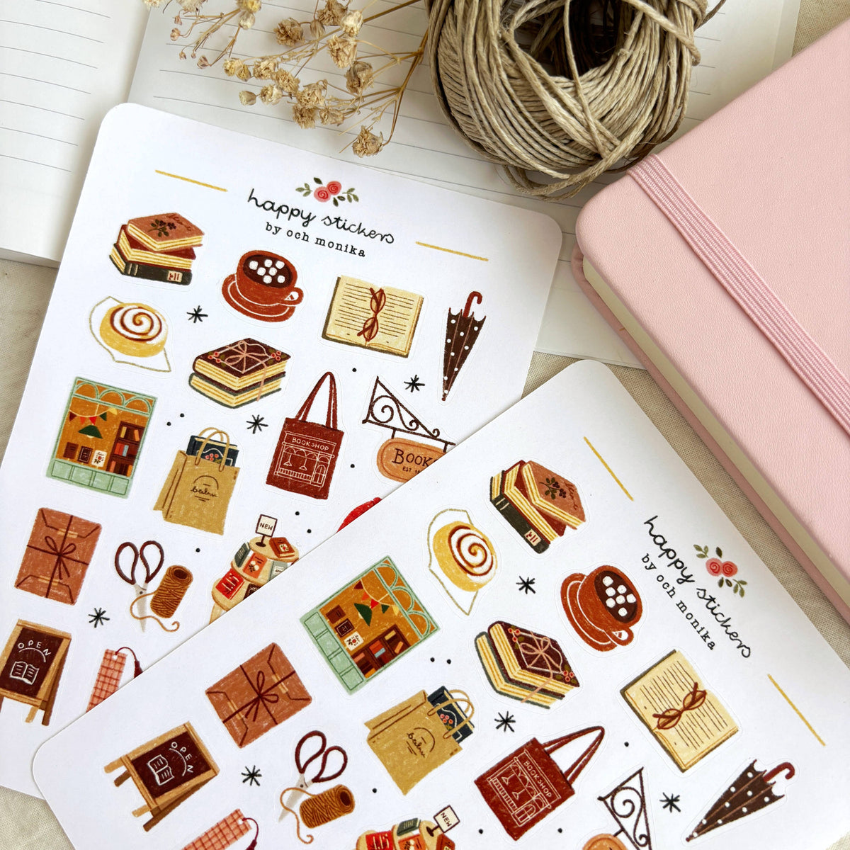Och Monika | Rainy Bookshop - Sticker Sheet