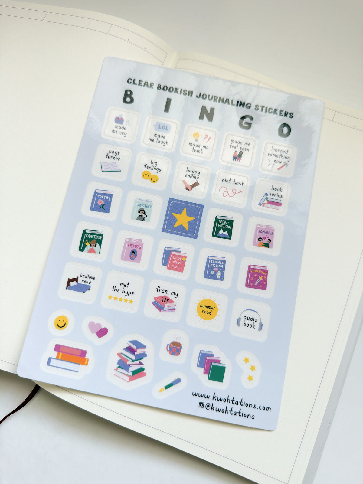 Kwohtation | Bookish Bingo Journaling Stickers
