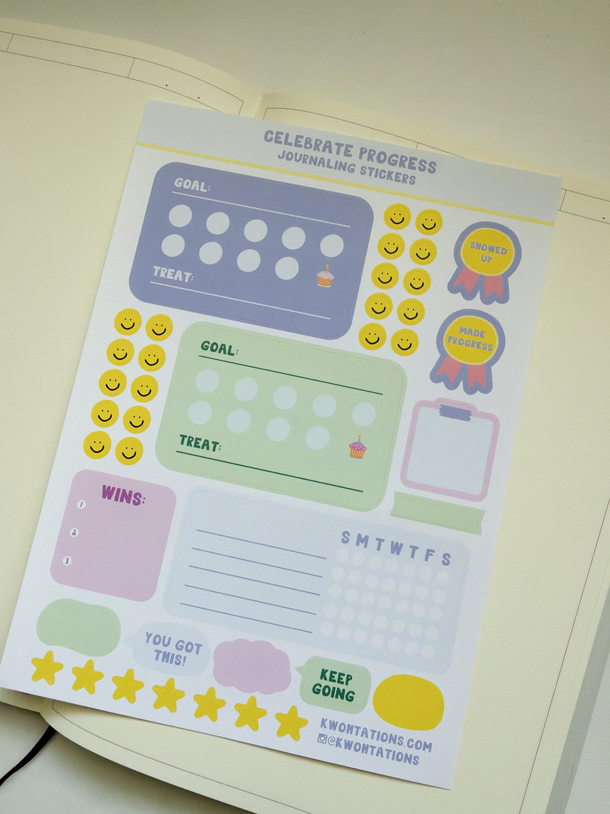 Kwohtation | Celebrate Progress Journaling Stickers