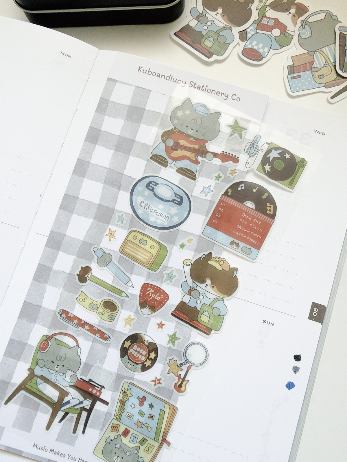 Kuboandlucy x Idiot Sandwich | Music Makes You Happy Washi Sticker Sheet