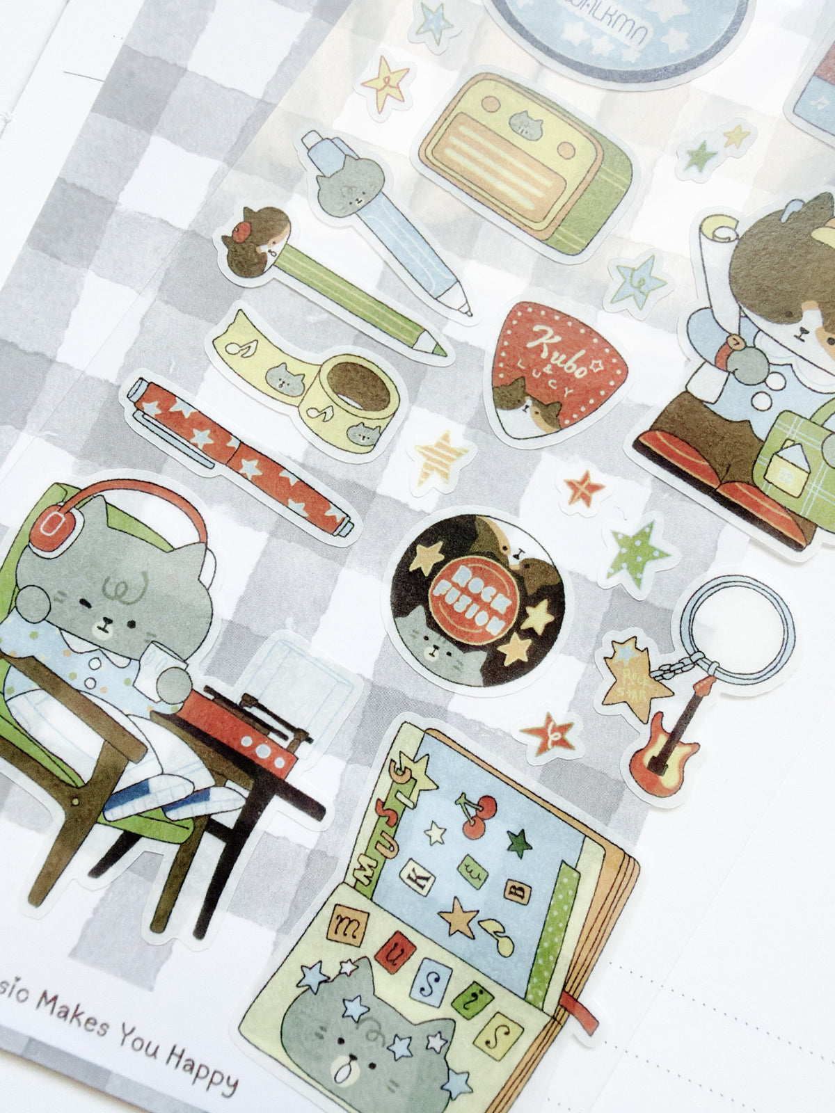 Kuboandlucy x Idiot Sandwich | Music Makes You Happy Washi Sticker Sheet