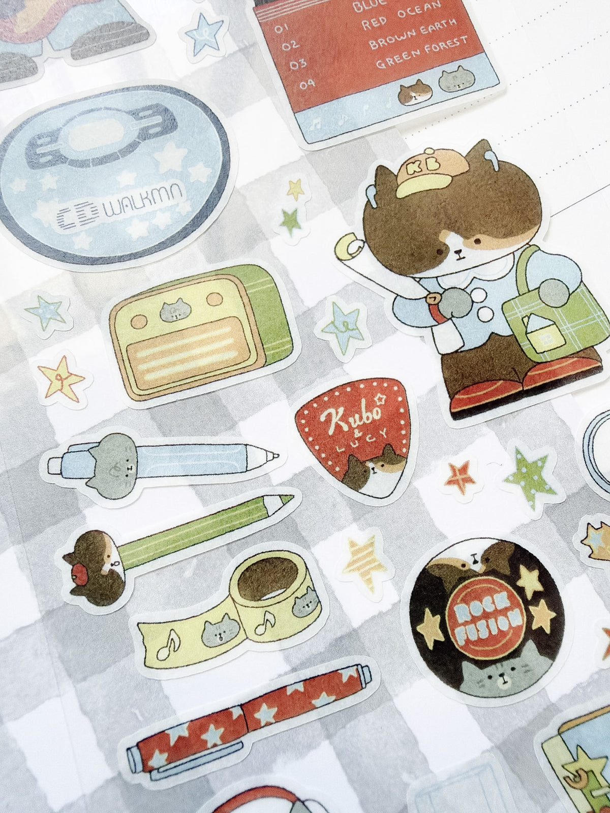 Kuboandlucy x Idiot Sandwich | Music Makes You Happy Washi Sticker Sheet
