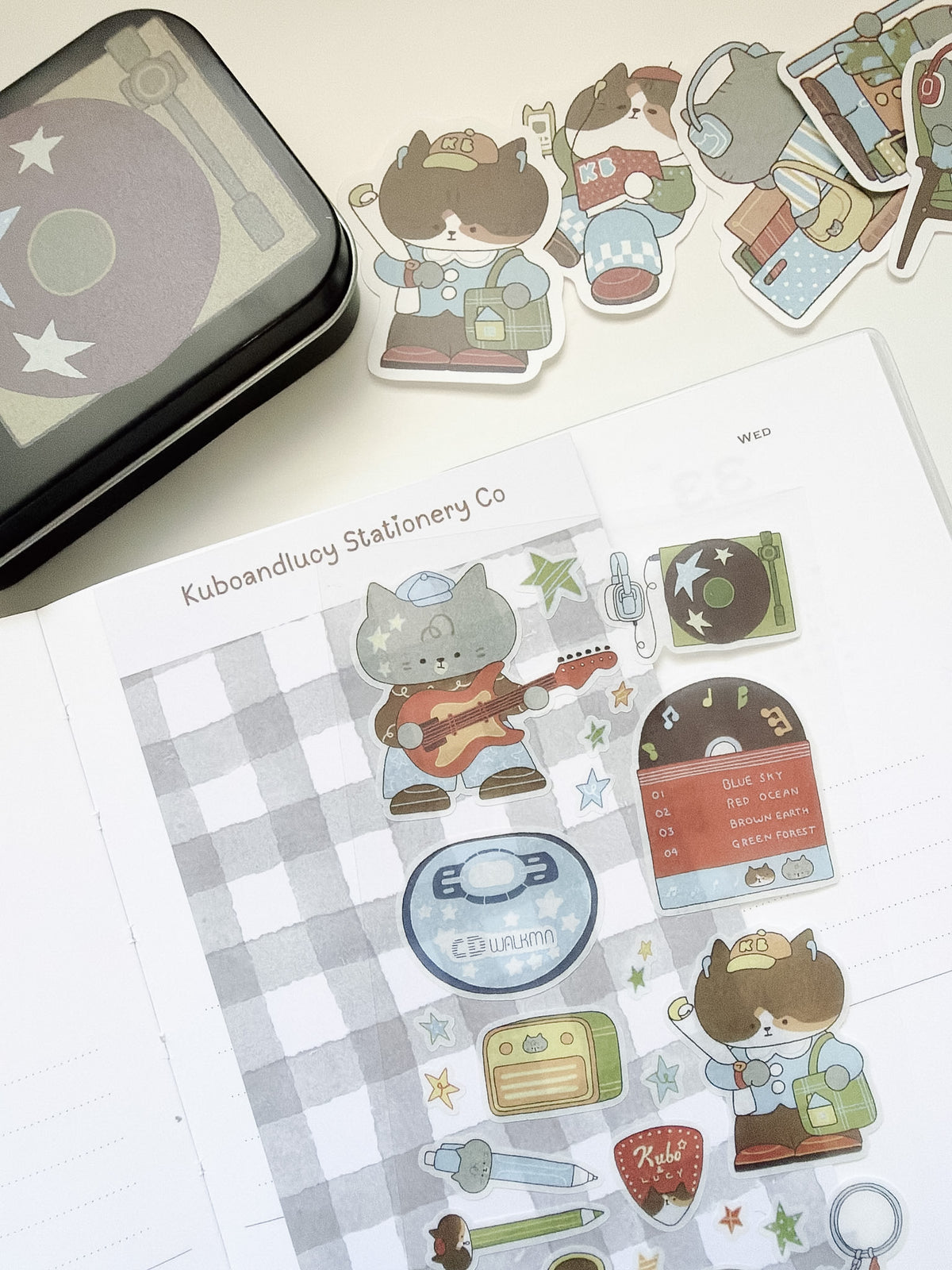 Kuboandlucy x Idiot Sandwich | Music Makes You Happy Washi Sticker Sheet