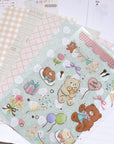 Rokaku | Cafe Teddy Party Sticker Sheet | R0022403