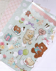 Rokaku | Cafe Teddy Party Sticker Sheet | R0022403