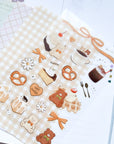 Rokaku | Cafe Teddy Sweets Sticker Sheet | R0022401