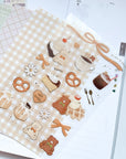 Rokaku | Cafe Teddy Sweets Sticker Sheet | R0022401