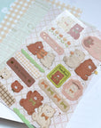 Rokaku | Cafe Teddy Uyukoko Sticker Sheet | R0022402