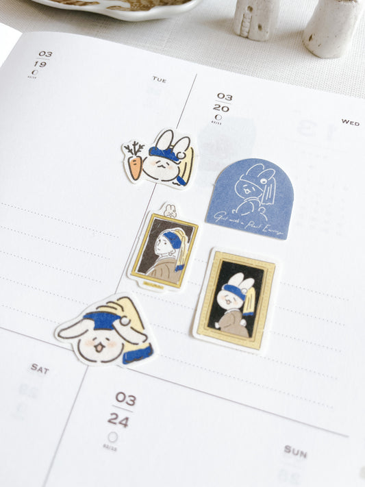 FURUKAWASHIKO | Museum Animals | The Girl with Pearl Earrings Sticker Pieces | QSA213