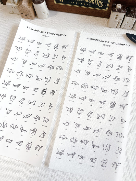 Tiny Animal Origami Sticker Sheet