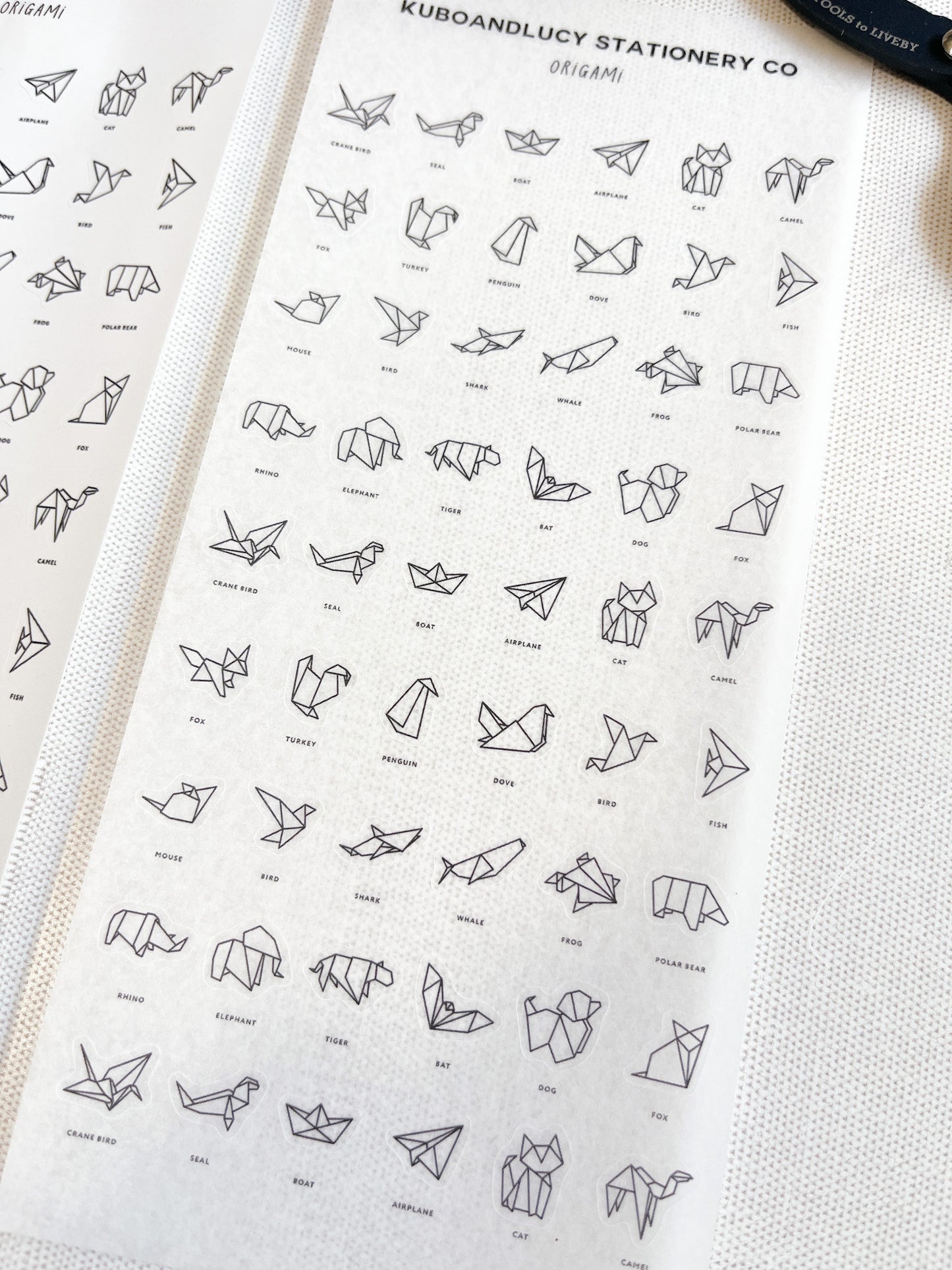 Tiny Animal Origami Sticker Sheet