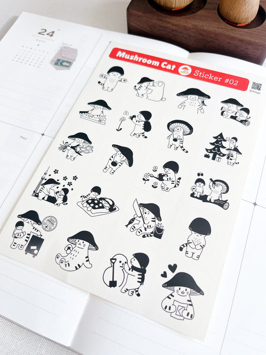 4Legs | Mushroom Cat Sticker Sheet #2