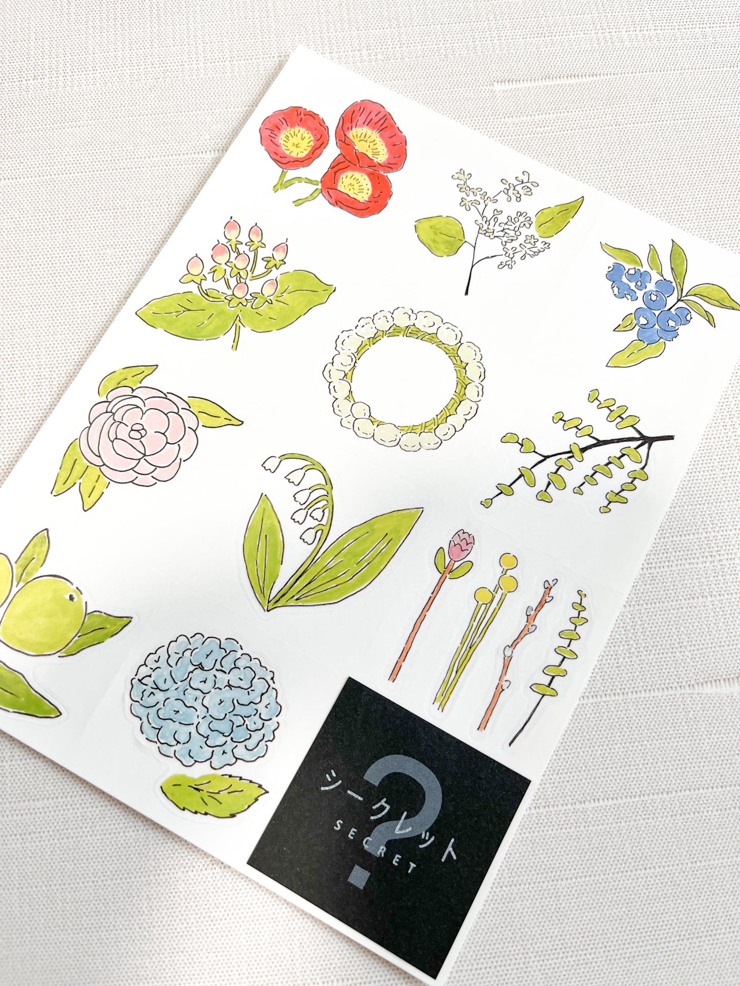 HITOTOKI | Watercolor Florals Large Size Stickers | LSS009