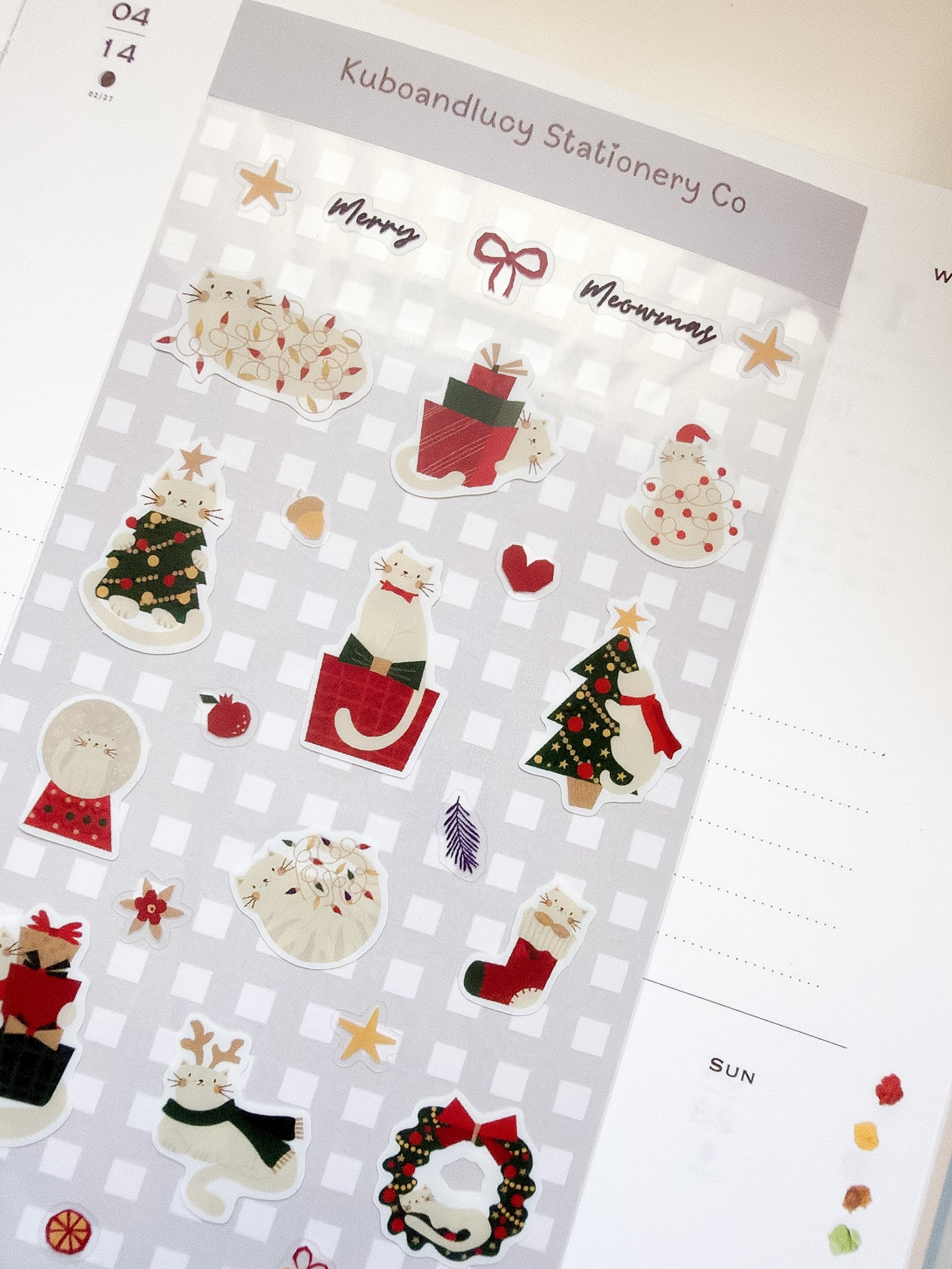 Kuboandlucy Stationery Co | Merry Meowmas Sticker Sheet