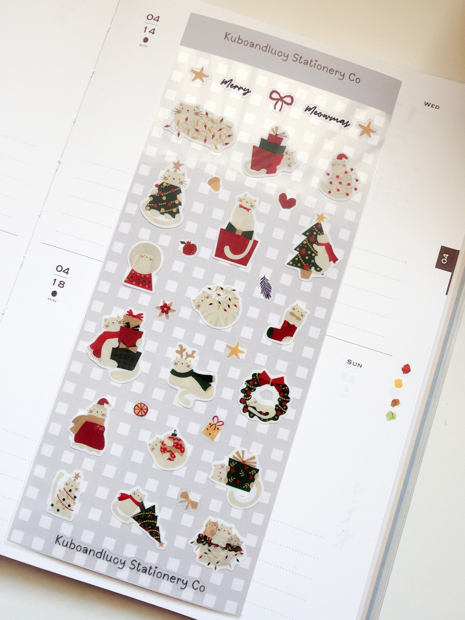 Kuboandlucy Stationery Co | Merry Meowmas Sticker Sheet