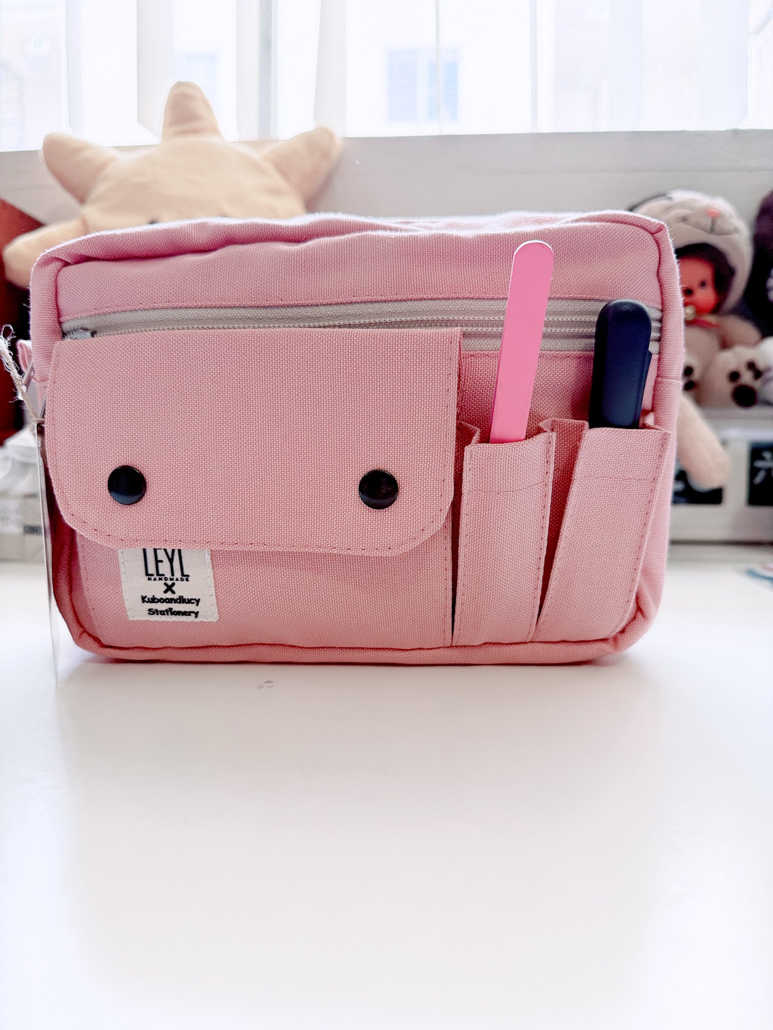 Leyl Handmade | Small Horizontal Journaling Pouch | Powder Pink