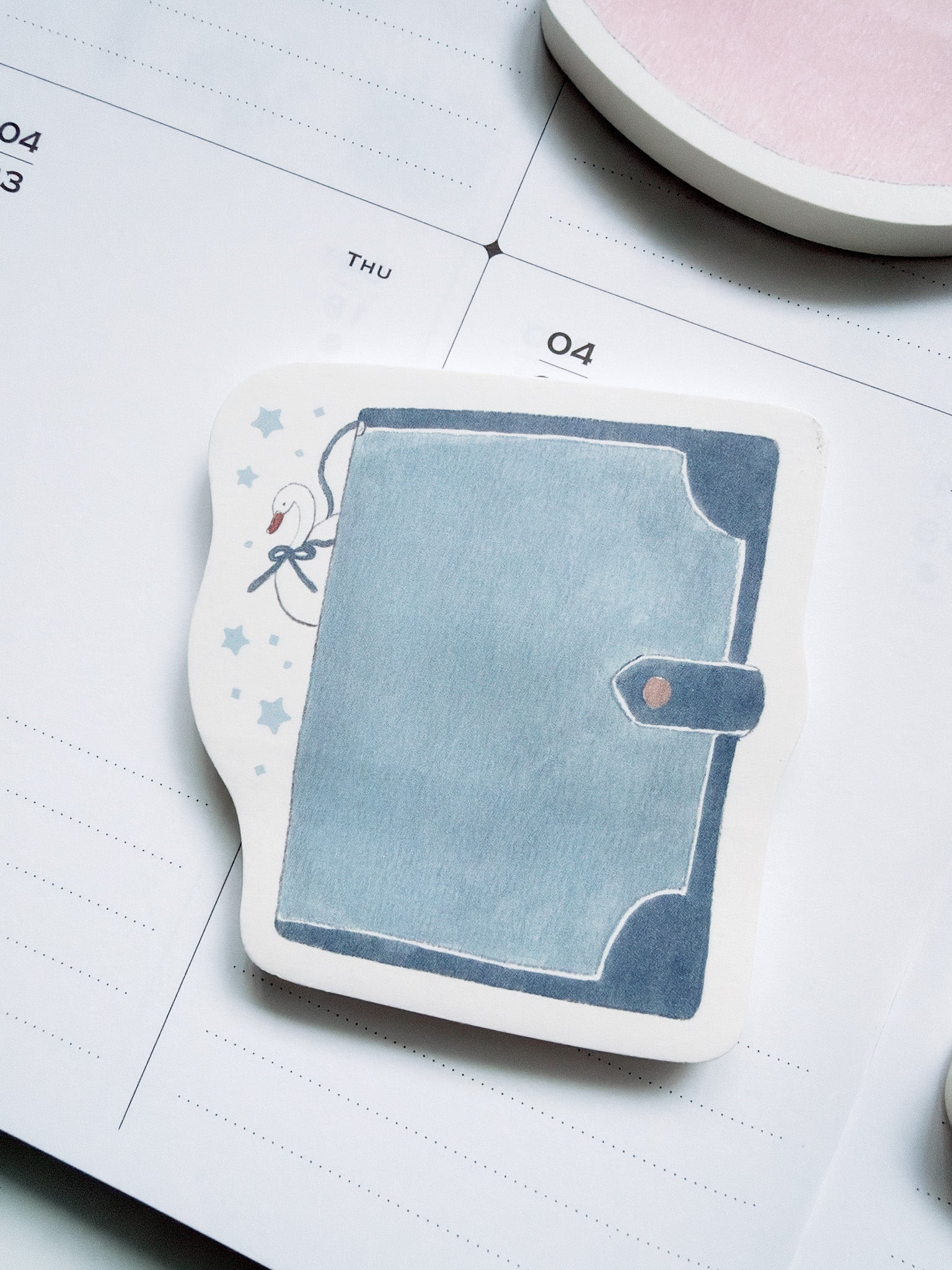 Papier Platz x Shoichiro Tobimatsu | Blue Swan &amp; Journal Die Cut Sticky Notes | 61-502
