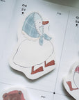 Papier Platz x Shoichiro Tobimatsu | Swan & Blue Scarf Die Cut Sticky Notes | 61-503