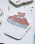 Papier Platz x Shoichiro Tobimatsu | Blue Bear & Basket Die Cut Sticky Notes | 61-501
