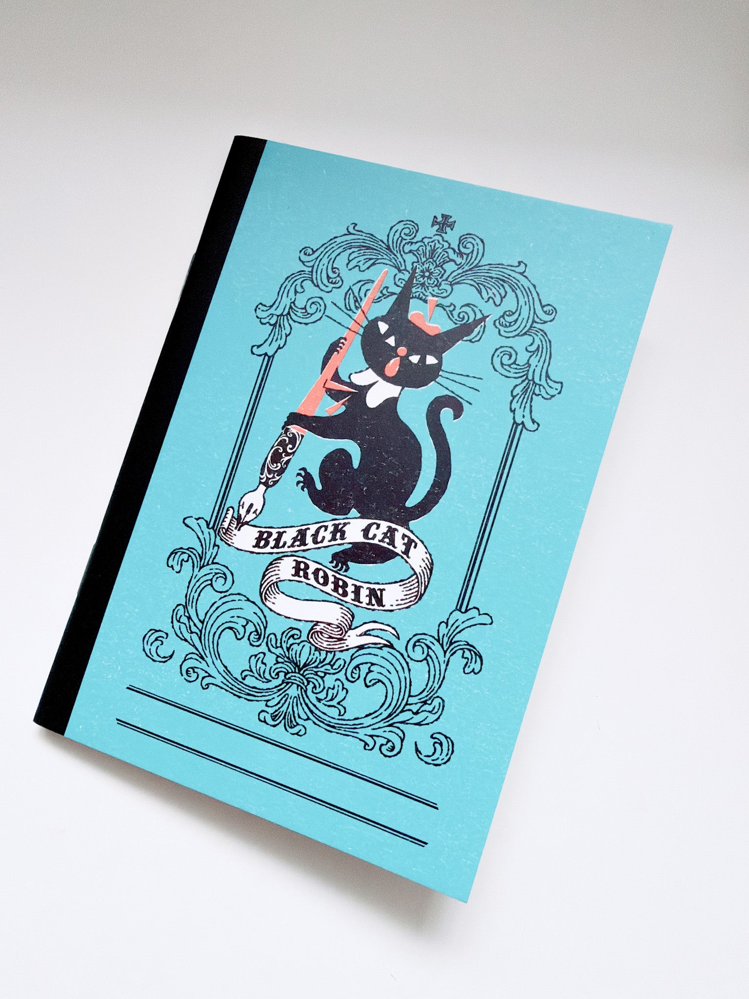 Cozyca | Black Cat Robin A6 Blank Notebook | 26-967