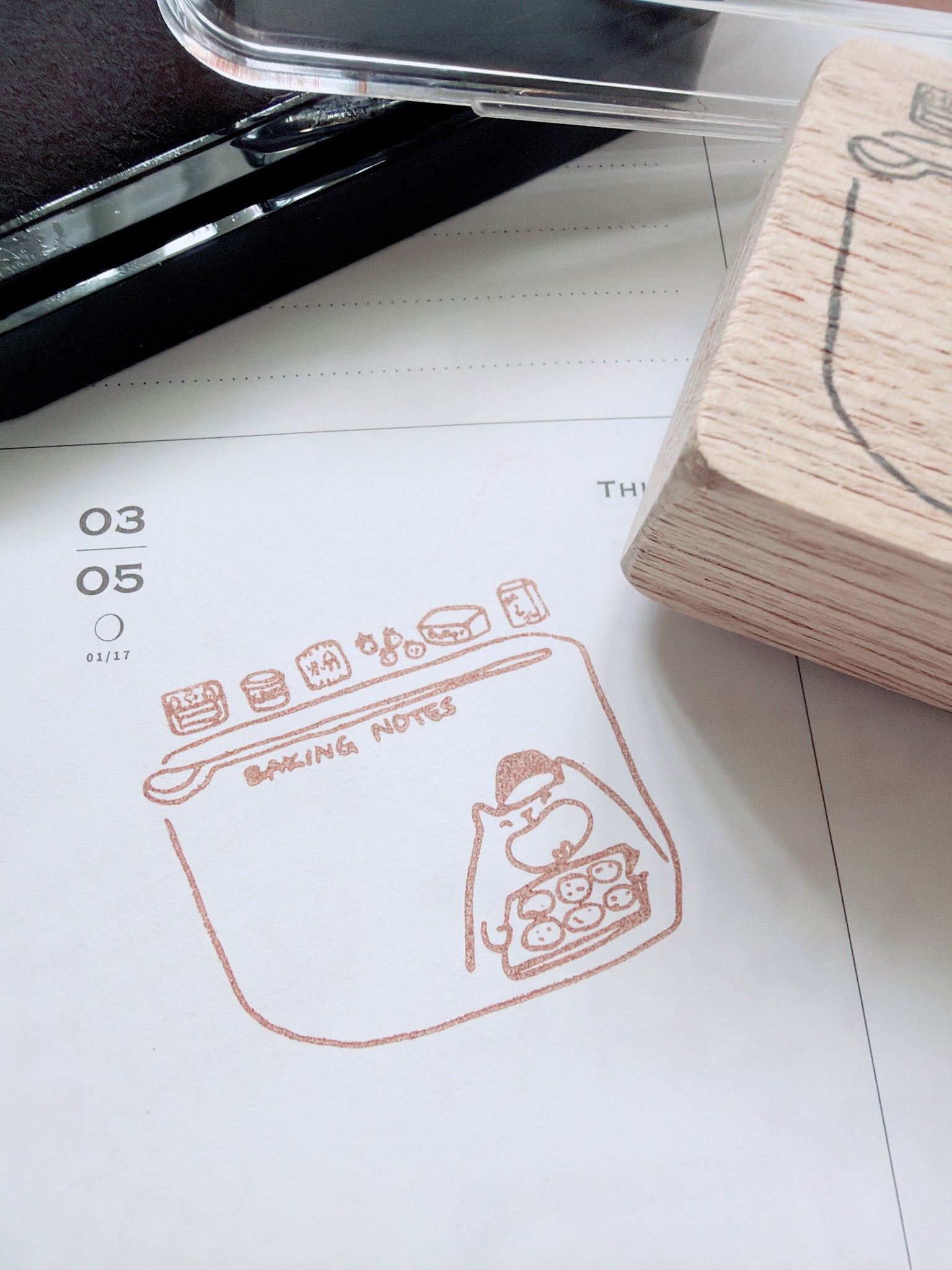 Catdoo Designs x Kuboandlucy | Take Note | Baking Notes Rubber Stamp