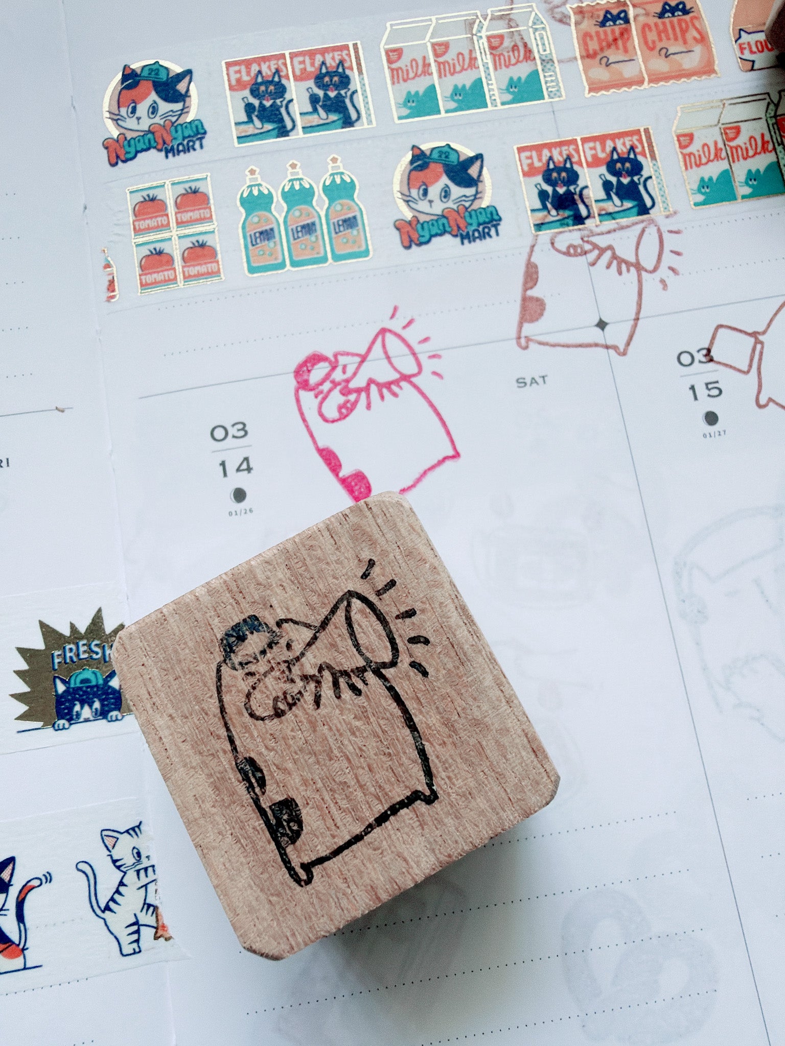 Catdoo Designs x Kuboandlucy | Take Note | Megaphone Rubber Stamp