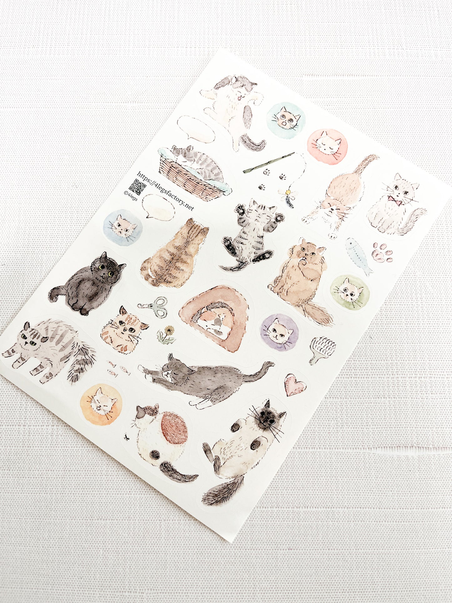 4Legs | Watercolor Cats Sticker Sheet