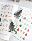 Christmas Trees Glitter Sticker Die Cut