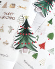 Christmas Trees Glitter Sticker Die Cut