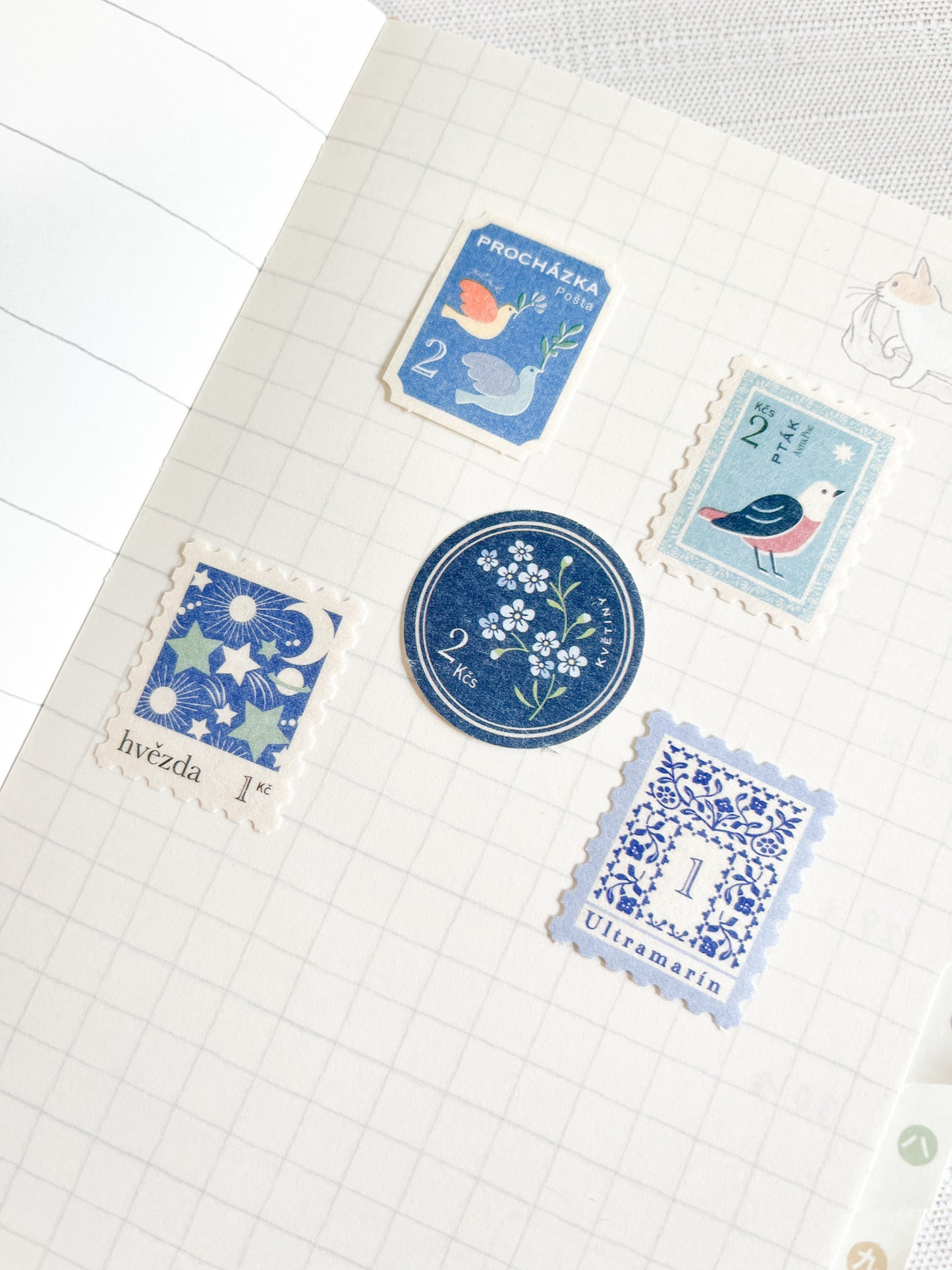 ANTIK PIAE | Stamp Style Sticker Flake | Chelle (blue bird) | 5924101