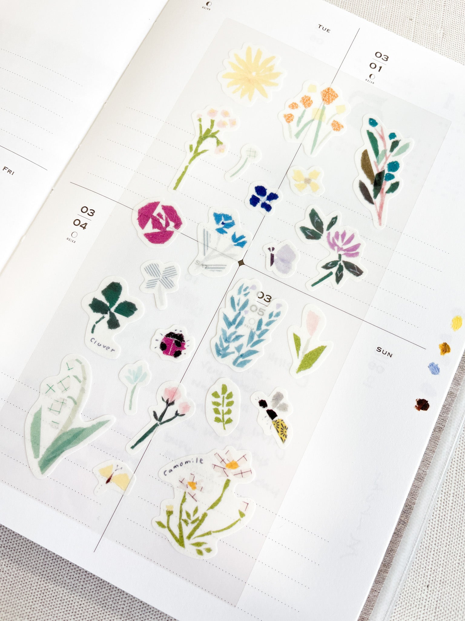 Kamiiso | Wild Flower Washi Sticker Sheet | J-238