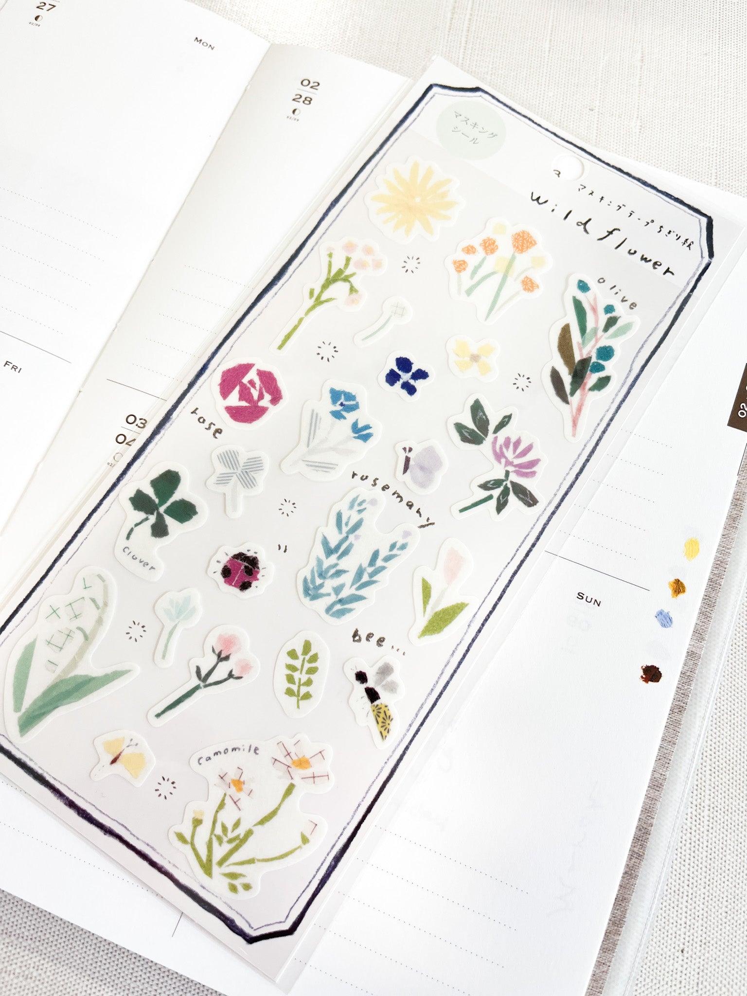 Kamiiso | Wild Flower Washi Sticker Sheet | J-238