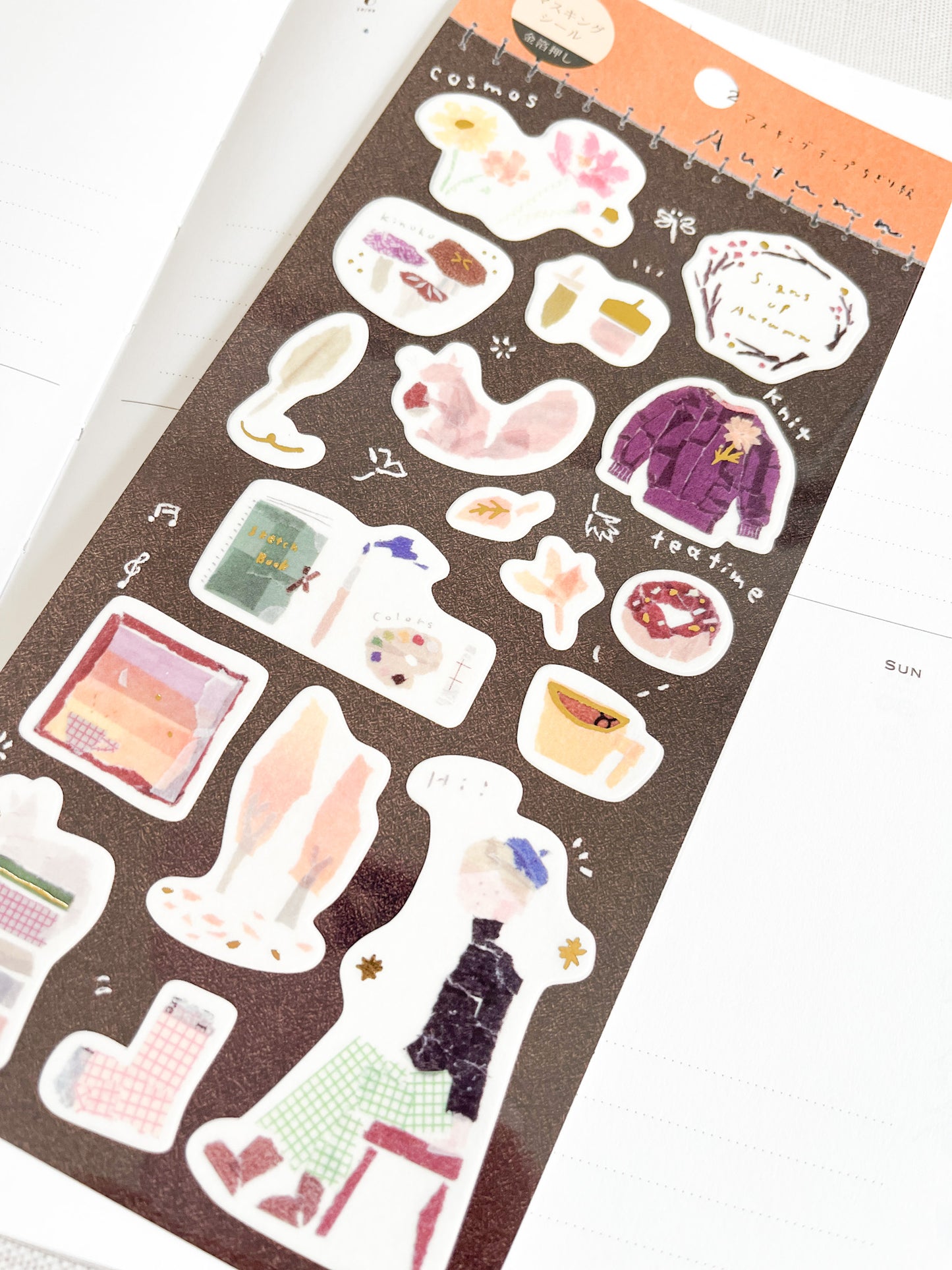 Kamiiso | Autumn Washi Sticker Sheet | J-244