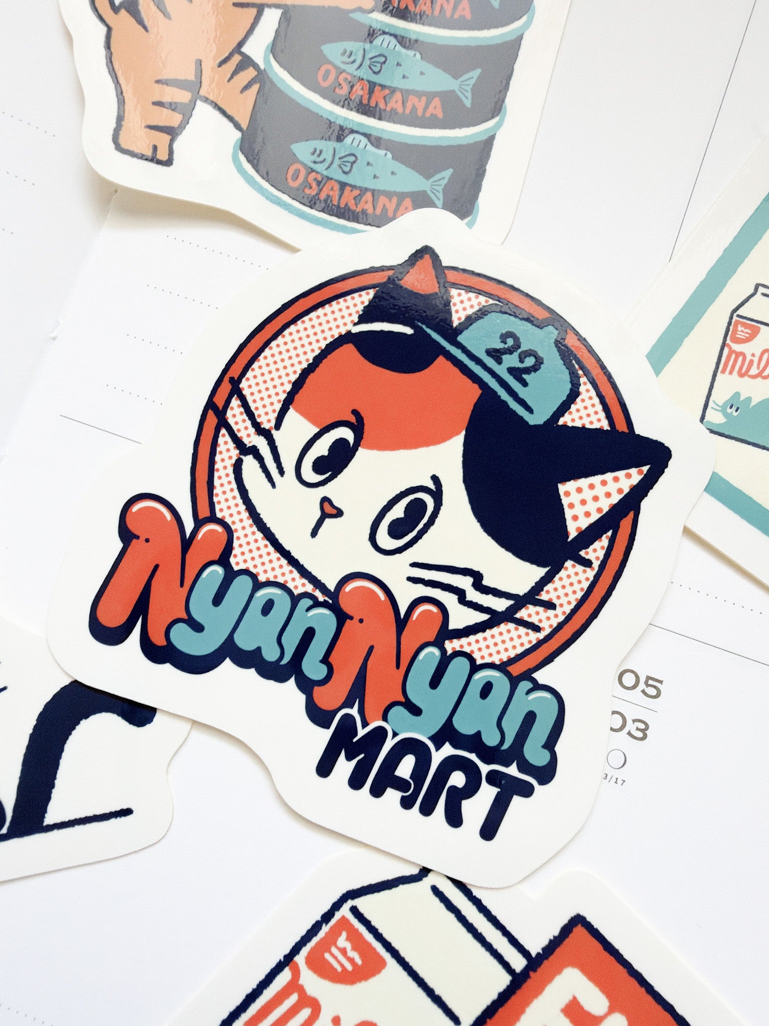 Papier Platz  | Nyan Nyan Mart Logo Mart Vinyl Sticker | 32-016