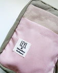 Leyl Handmade | A6 Vertical Journaling Pouch | Tri Color | Powder Pink, Taupe and Olive
