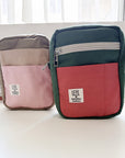 Leyl Handmade | A6 Vertical Journaling Pouch | Tri Color | Powder Pink, Taupe and Olive