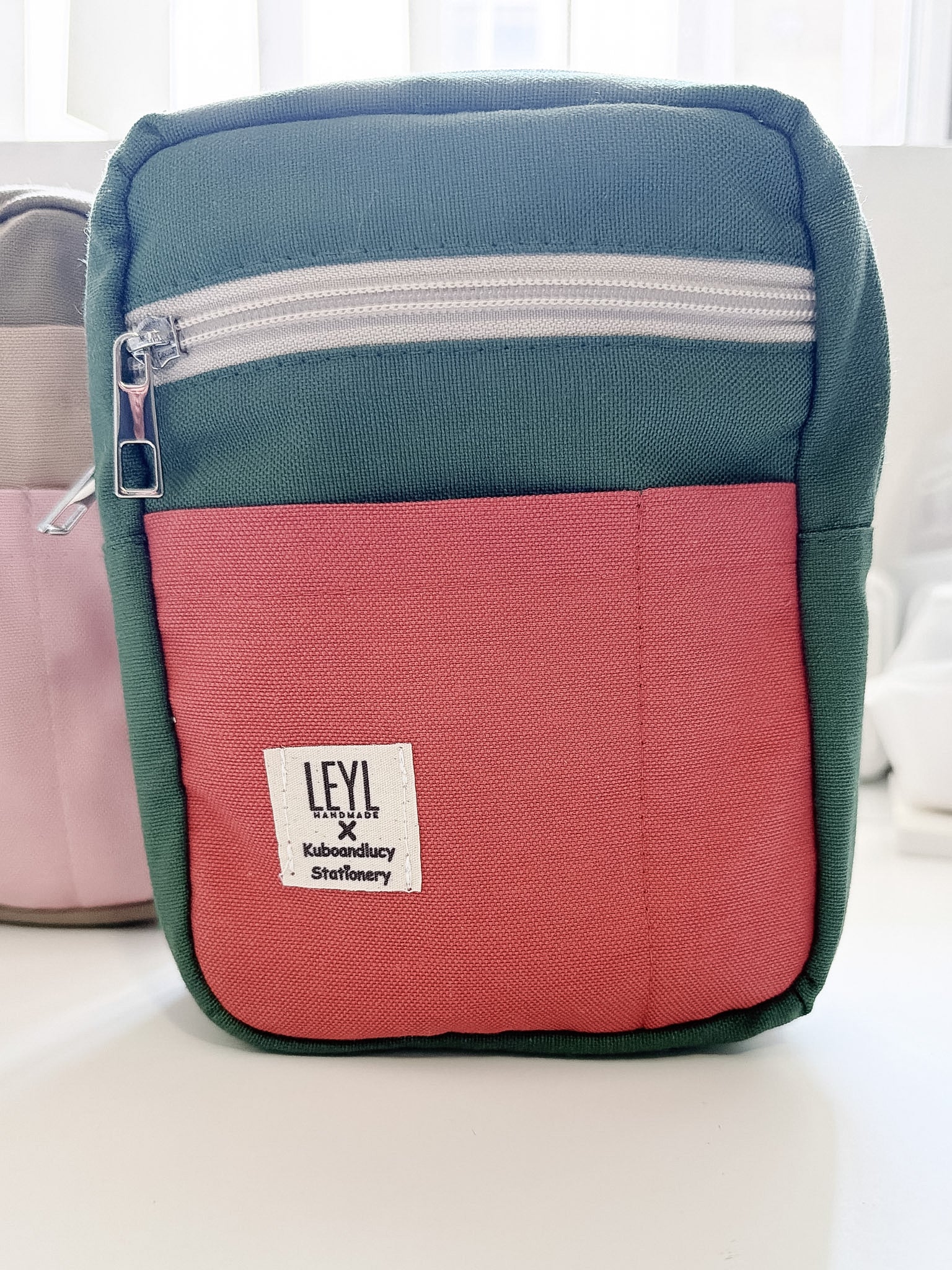 Leyl Handmade | A6 Vertical Journaling Pouch | Bi Color | Boho Green and Terracotta
