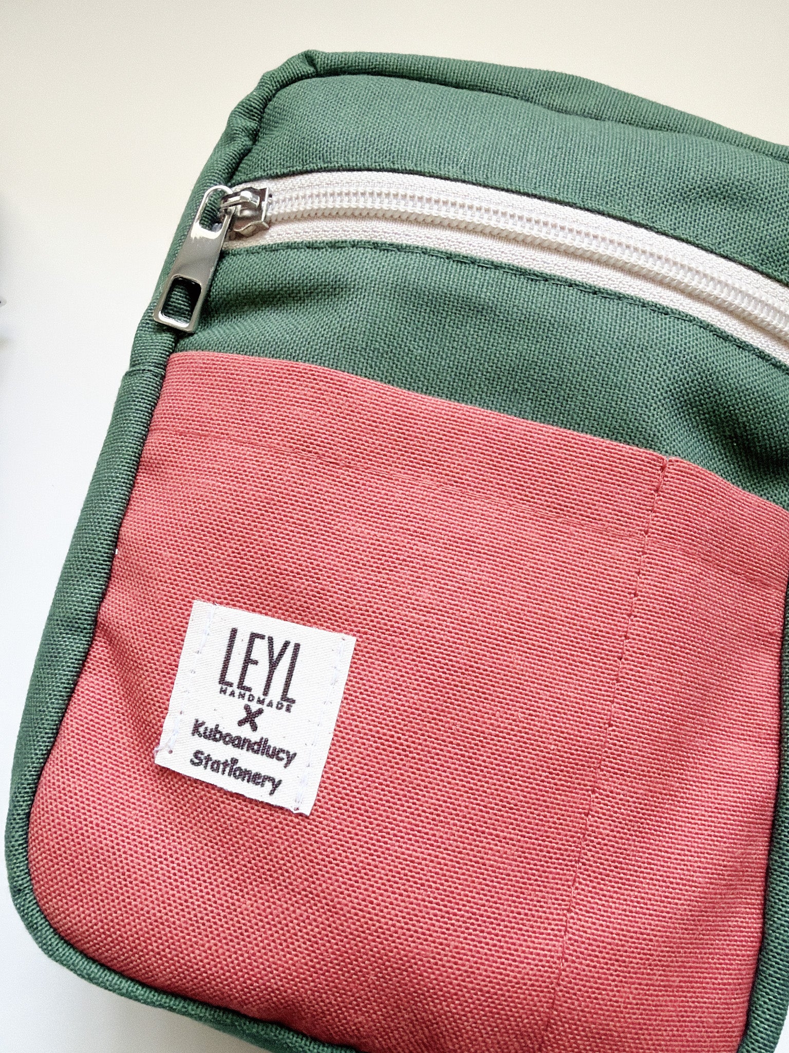 Leyl Handmade | A6 Vertical Journaling Pouch | Bi Color | Boho Green and Terracotta
