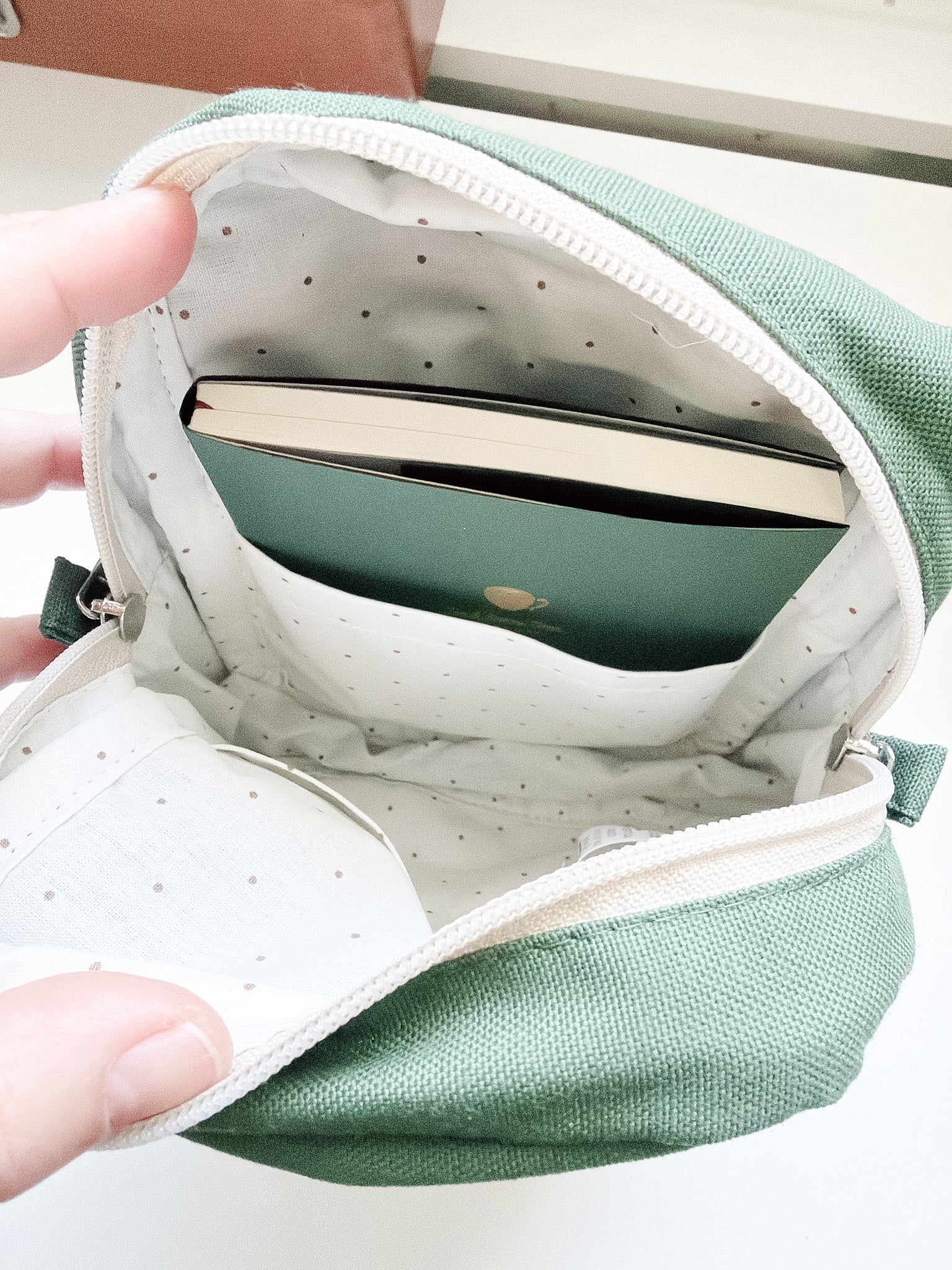 Leyl Handmade | A6 Vertical Journaling Pouch | Bi Color | Boho Green and Terracotta