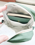 Leyl Handmade | A6 Vertical Journaling Pouch | Bi Color | Boho Green and Terracotta