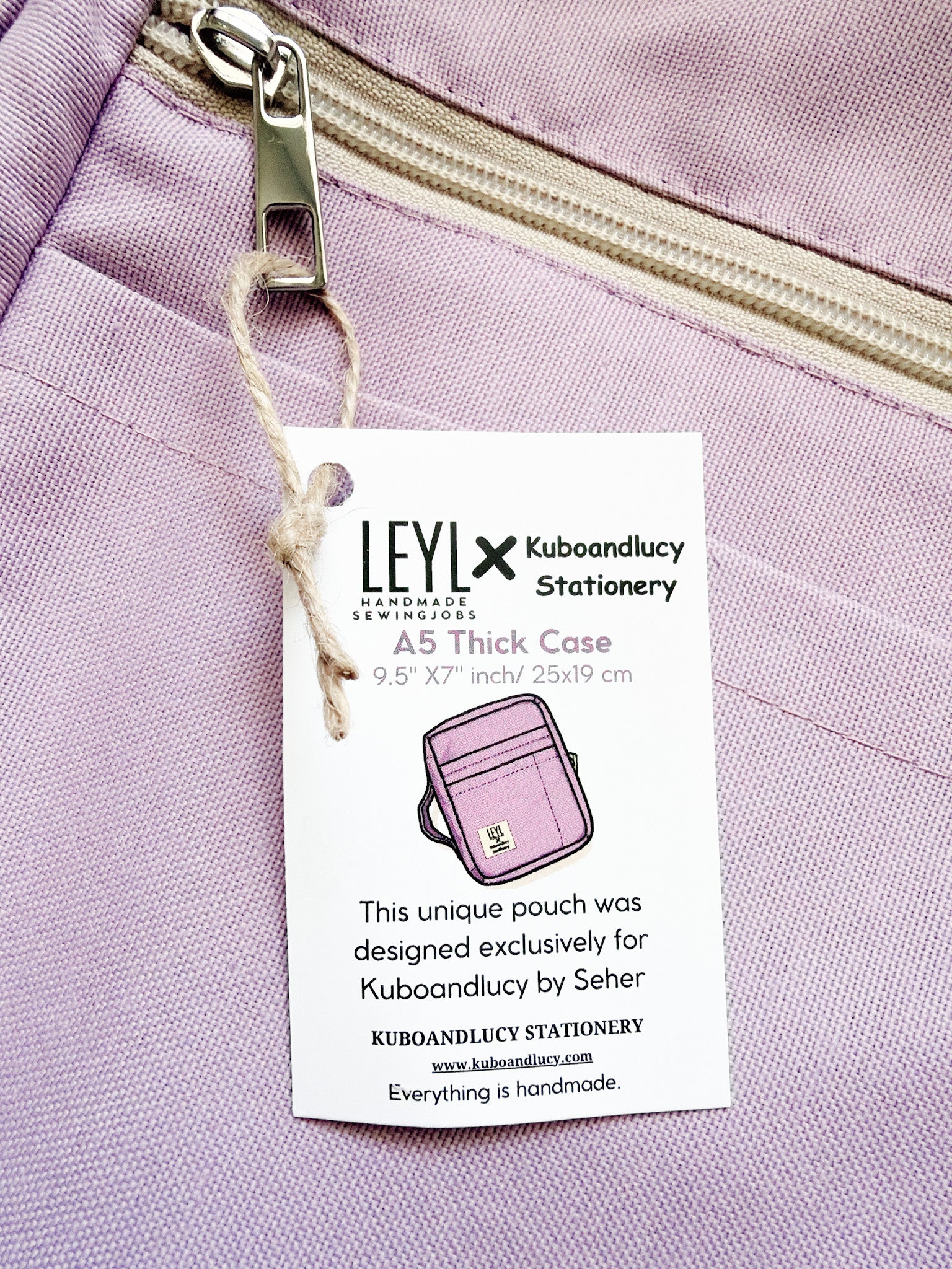 Leyl Handmade | Large A5 Thick Journaling Case | Lavender