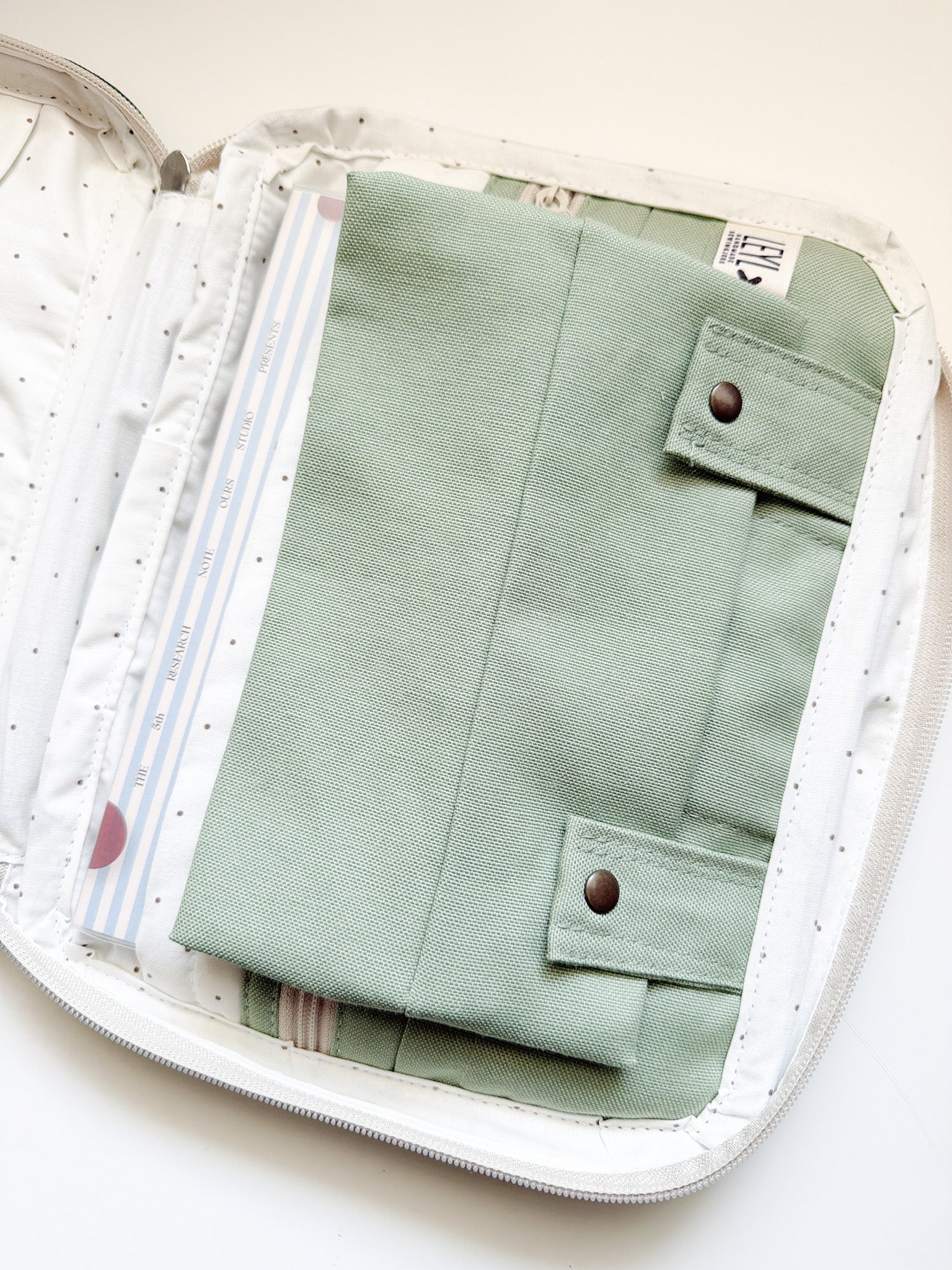 Leyl Handmade | Large A5 Thick Journaling Case | Boho Green