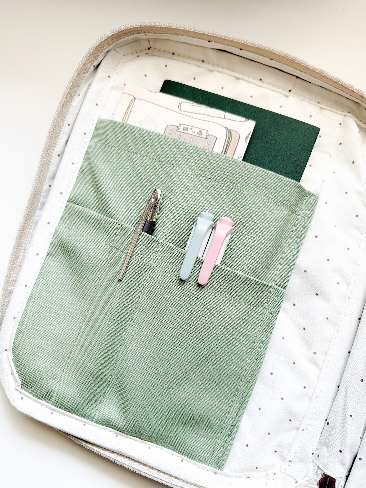 Leyl Handmade | Large A5 Thick Journaling Case | Boho Green