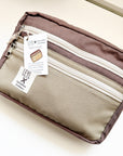 Leyl Handmade | Medium Horizontal Journaling Pouch | Bi Color | Walnut Green and Brown