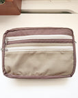 Leyl Handmade | Medium Horizontal Journaling Pouch | Bi Color | Walnut Green and Brown