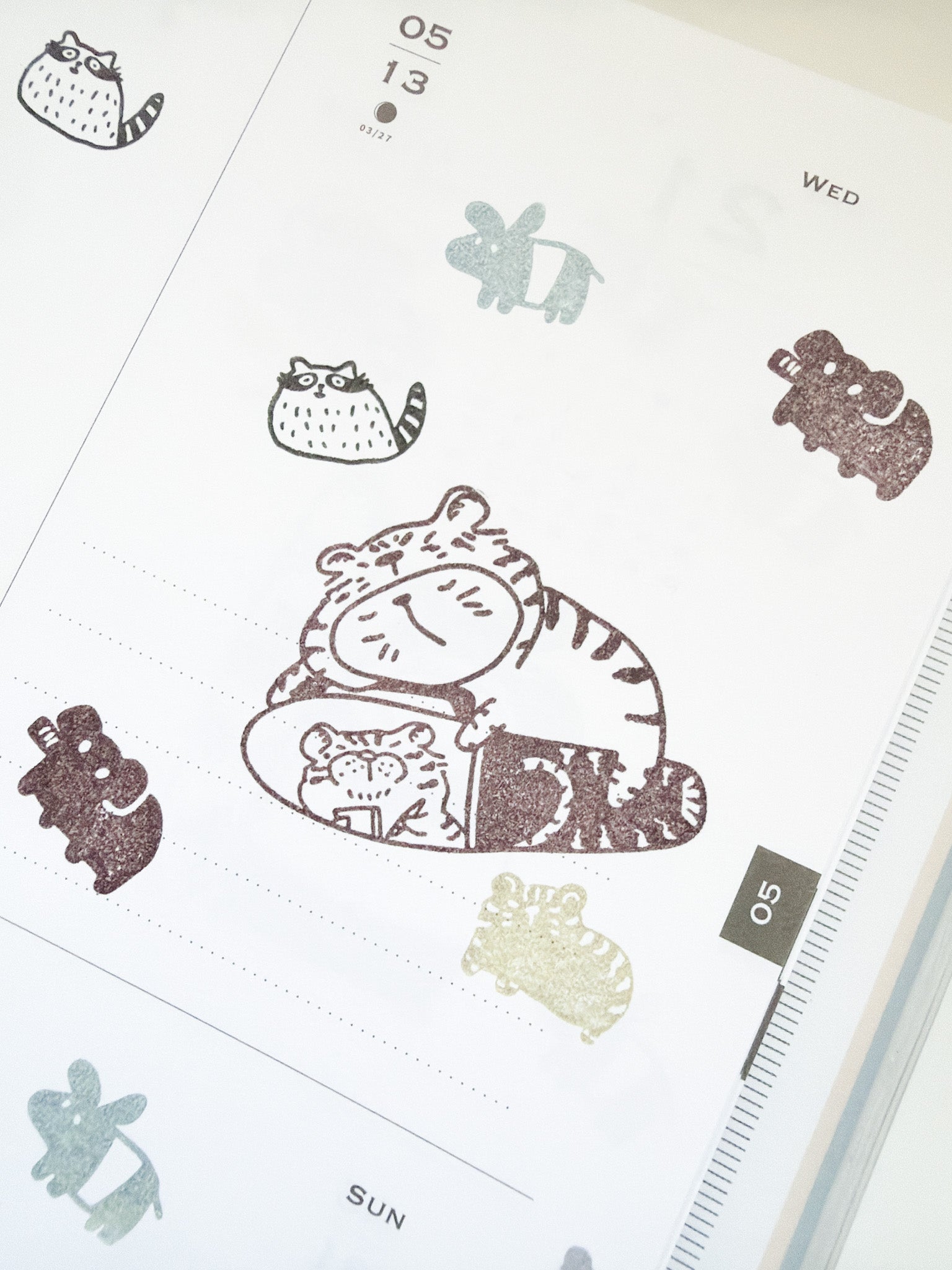 Catdoo Designs | Tiger &amp; Pen Rubber Stamp