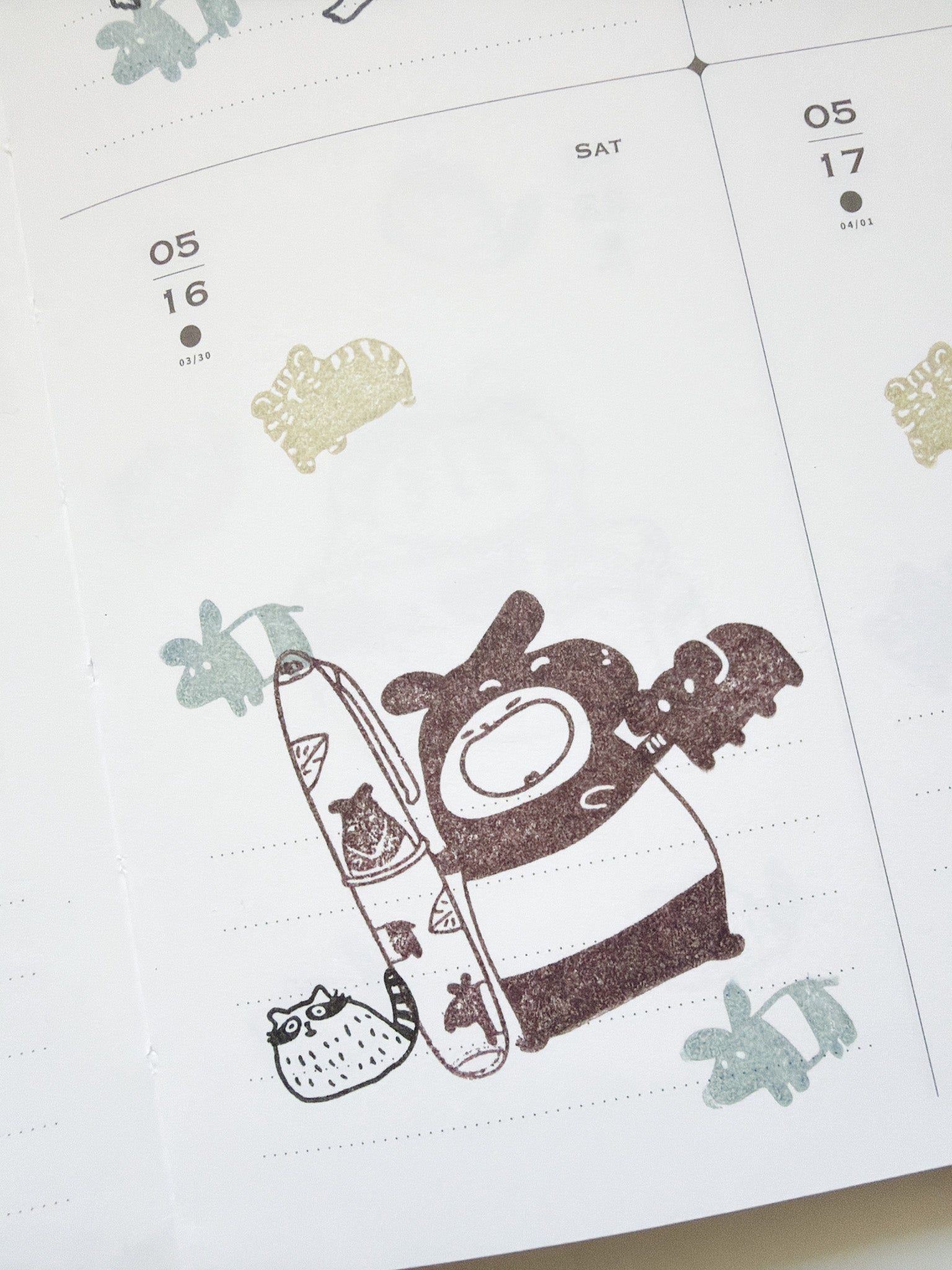 Catdoo Designs | Tapir &amp; Pen Rubber Stamp