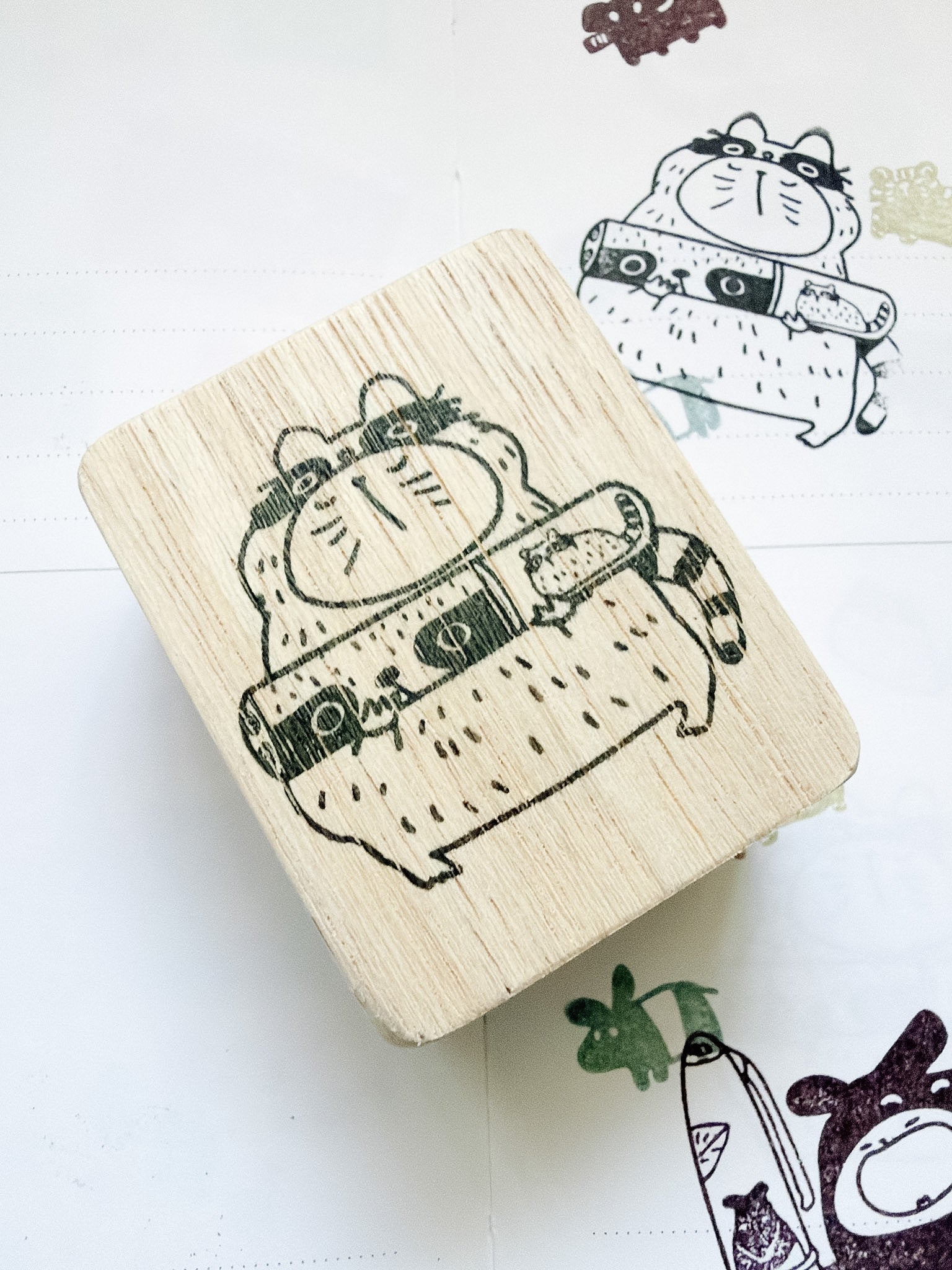 Catdoo Designs | Raccoon &amp; Pen Rubber Stamp