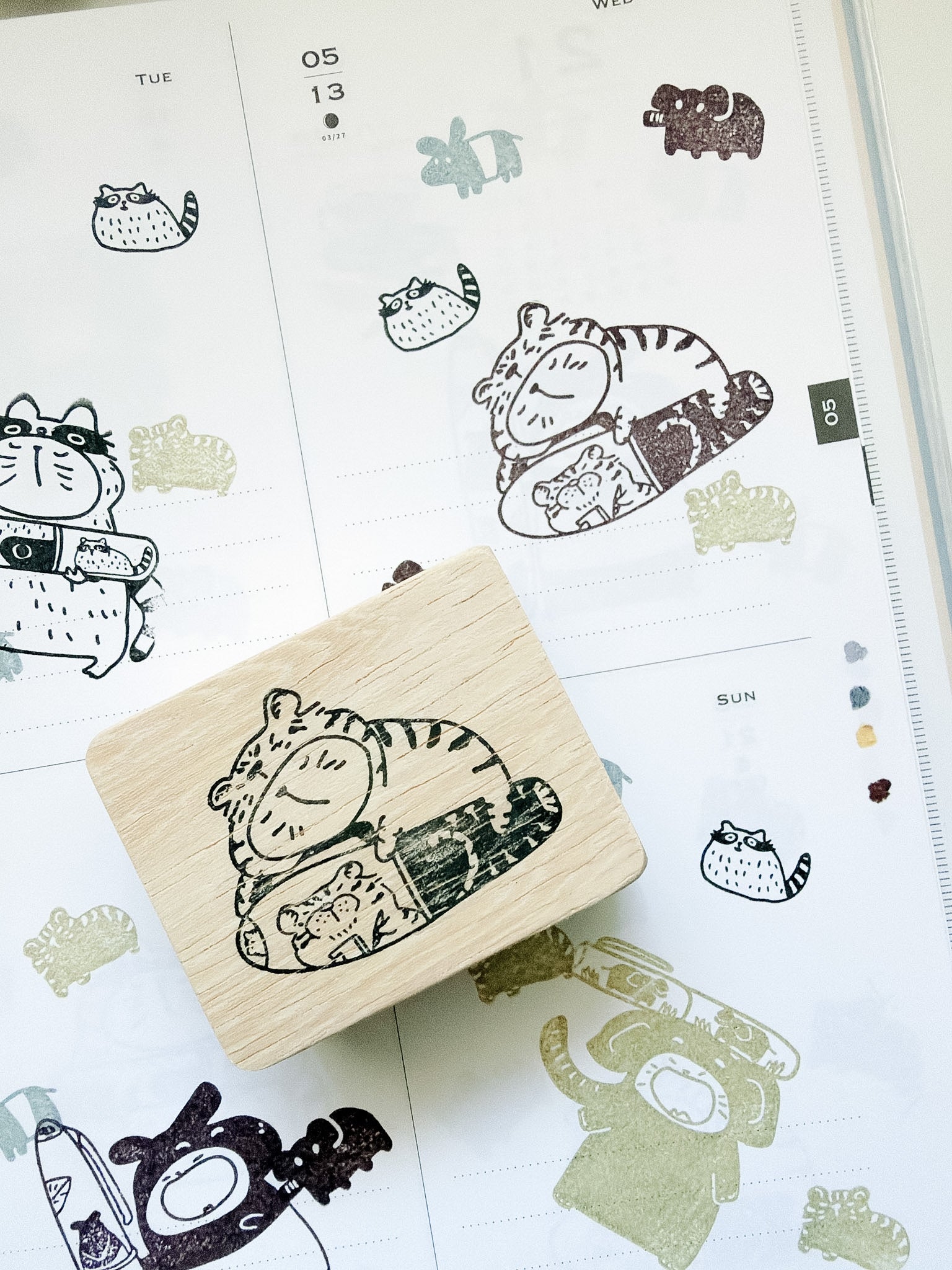 Catdoo Designs | Tiger &amp; Pen Rubber Stamp